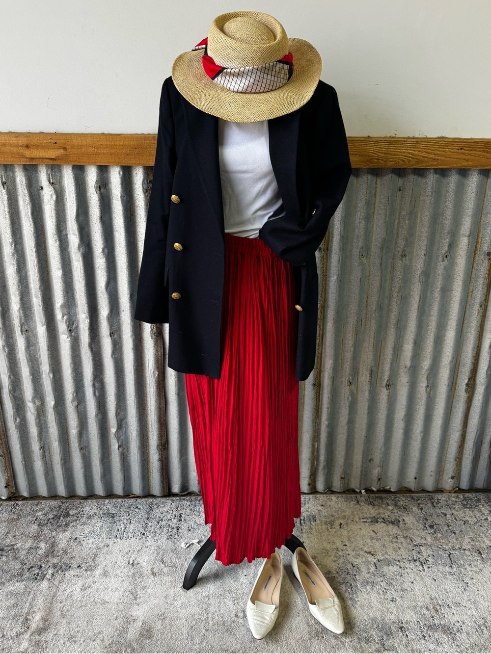 Vintage Broomstick Red Maxi Skirt - Lightweight - Shop the outfit!